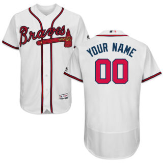 Atlanta Braves White Men's Customized Flexbase Jersey
