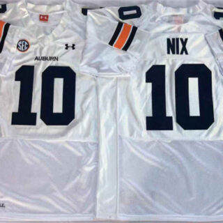 Auburn Tigers 10 Bo Nix White College Football Jersey
