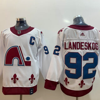 Avalanche 92 Gabriel Landeskog White 2020-21 Reverse Retro Adidas Jersey