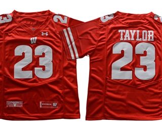 Badgers #23 Jonathan Taylor Red Under Armour Stitched NCAA Jersey