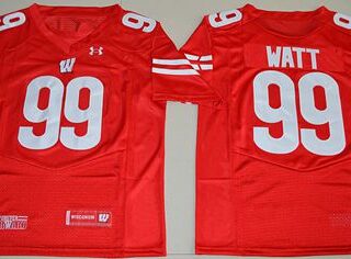 Badgers #99 J.J. Watt Red Under Armour Stitched NCAA Jersey