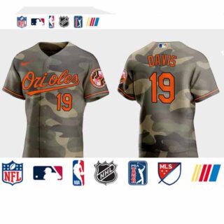 Baltimore Orioles #19 Chris Davis Men's Nike 2021 Armed Forces Day Authentic MLB Jersey -Camo