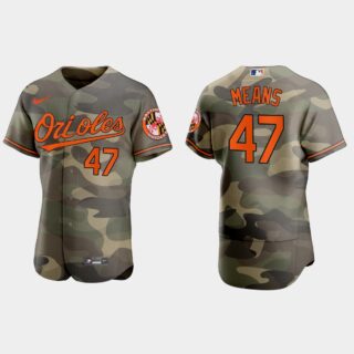 Baltimore Orioles #47 John Means Men's Nike 2021 Armed Forces Day Authentic MLB Jersey -Camo