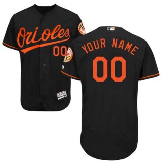Baltimore Orioles Black Men's Flexbase Customized Jersey