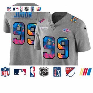 Baltimore Ravens #99 Matthew Judon Men's Nike Multi-Color 2020 NFL Crucial Catch NFL Jersey Greyheather
