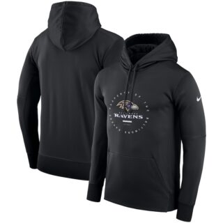 Baltimore Ravens Nike Sideline Property Of Wordmark Logo Performance Pullover Hoodie Black