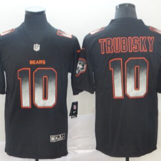 Bears 10 Mitchell Trubisky Black Arch Smoke Vapor Untouchable Limited Jersey
