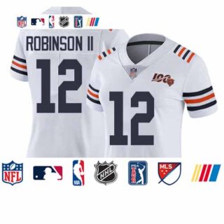 Bears #12 Allen Robinson II White Alternate Women's Stitched Football Vapor Untouchable Limited 100th Season Jersey