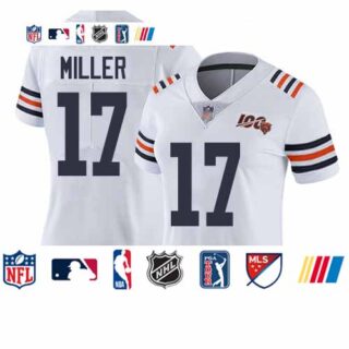 Bears #17 Anthony Miller White Alternate Women's Stitched Football Vapor Untouchable Limited 100th Season Jersey