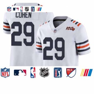 Bears #29 Tarik Cohen White Alternate Youth Stitched Football Vapor Untouchable Limited 100th Season Jersey
