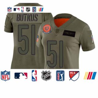 Bears #51 Dick Butkus Camo Women's Stitched Football Limited 2019 Salute to Service Jersey