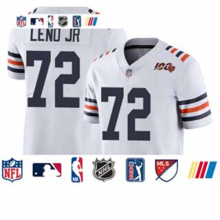 Bears #72 Charles Leno Jr White Alternate Men's Stitched Football Vapor Untouchable Limited 100th Season Jersey