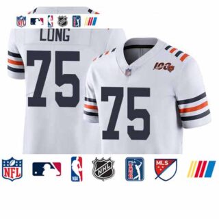 Bears #75 Kyle Long White Alternate Men's Stitched Football Vapor Untouchable Limited 100th Season Jersey