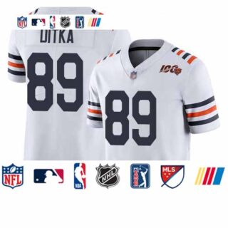 Bears #89 Mike Ditka White Alternate Men's Stitched Football Vapor Untouchable Limited 100th Season Jersey