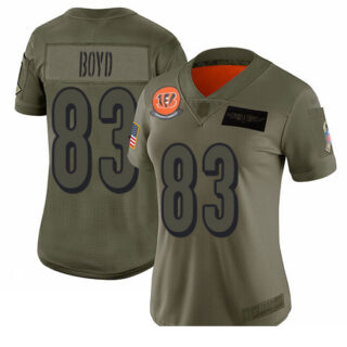 Bengals #83 Tyler Boyd Camo Women's Stitched Football Limited 2019 Salute to Service Jersey