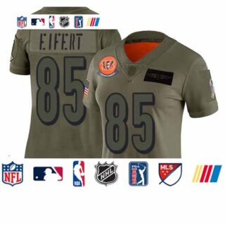 Bengals #85 Tyler Eifert Camo Women's Stitched Football Limited 2019 Salute to Service Jersey
