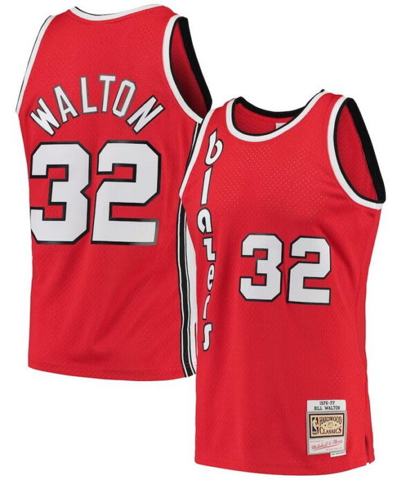 Bill Walton Portland Trail Blazers Mitchell & Ness Hardwood Classics Swingman Jersey - Red