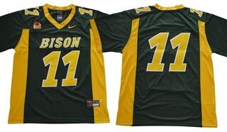 Bison #11 Carson Wentz Green Limited Stitched NCAA Jersey