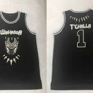 Black Panther Wakanda 1 T'Challa Black Stitched Movie Basketball Jersey