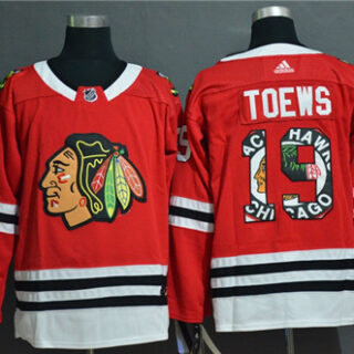 Blackhawks 19 Jonathan Toews Red Fashion Adidas Jersey