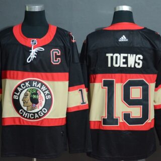Blackhawks 19 Jonthan Toews Premier Black New Third Adidas Jersey