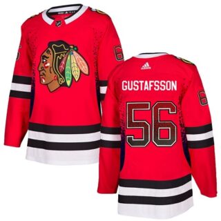 Blackhawks #56 Erik Gustafsson Red Home Authentic Drift Fashion Stitched Hockey Jersey