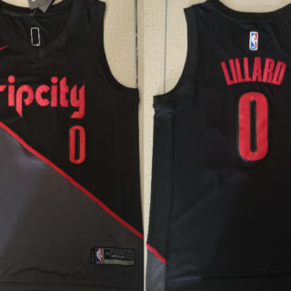 Blazers 0 Damian Lillard Black 2018-19 City Edition Nike Swingman Jersey