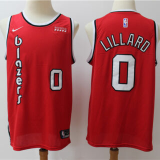 Blazers 0 Damian Lillard Red Nike Swingman Jersey