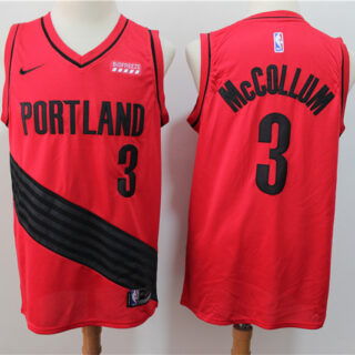 Blazers 3 C.J. McCollum Red City Edition Nike Swingman Jersey