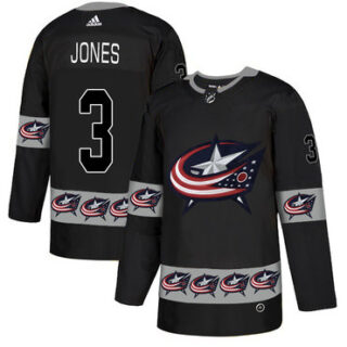 Blue Jackets 3 Seth Jones Black Team Logos Fashion Adidas Jersey