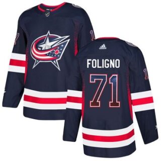 Blue Jackets 71 Nick Foligno Navy Drift Fashion Adidas Jersey