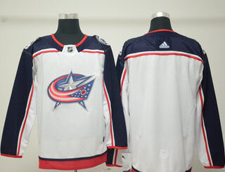Blue Jackets Blank White Adidas Jersey