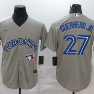 Blue Jays 27 Vladimir Guerrero Jr. Gray 2020 Nike Cool Base Jersey