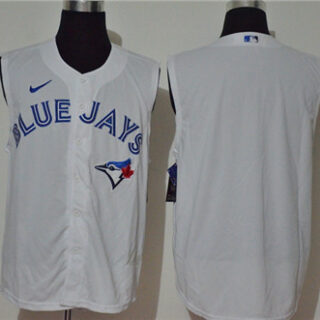 Blue Jays Blank White Nike Cool Base Sleeveless Jersey