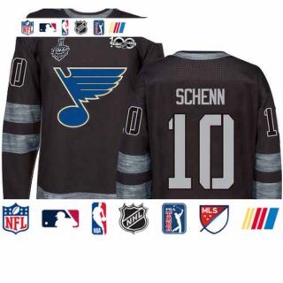 Blues #10 Brayden Schenn Black 1917-2017 100th Anniversary Stanley Cup Final Bound Stitched Hockey Jersey