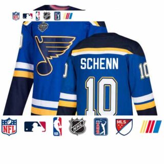 Blues #10 Brayden Schenn Blue Home Authentic Stanley Cup Final Bound Stitched Hockey Jersey