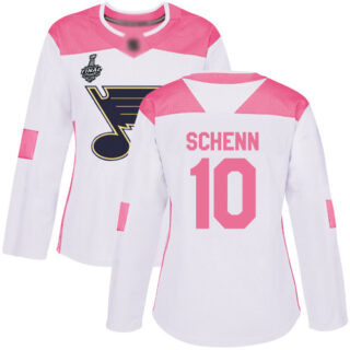 Blues #10 Brayden Schenn White Pink Authentic Fashion Stanley Cup Final Bound Women's Stitched Hockey Jersey