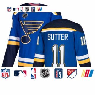 Blues #11 Brian Sutter Blue Home Authentic Stanley Cup Final Bound Stitched Hockey Jersey