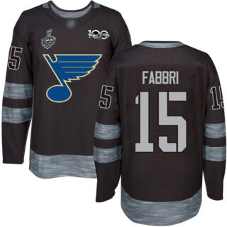 Blues #15 Robby Fabbri Black 1917-2017 100th Anniversary Stanley Cup Final Bound Stitched Hockey Jersey