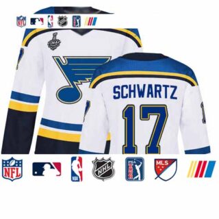 Blues #17 Jaden Schwartz White Road Authentic Stanley Cup Final Bound Women's Stitched Hockey Jersey