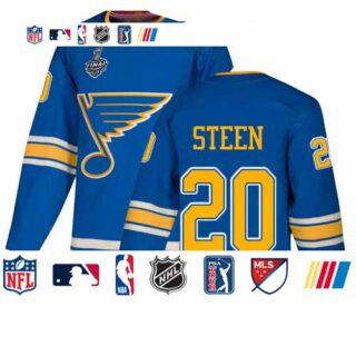 Blues #20 Alexander Steen Blue Alternate Authentic Stanley Cup Final Bound Stitched Hockey Jersey