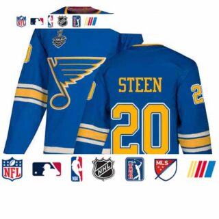 Blues #20 Alexander Steen Blue Alternate Authentic Stanley Cup Final Bound Stitched Youth Hockey Jersey