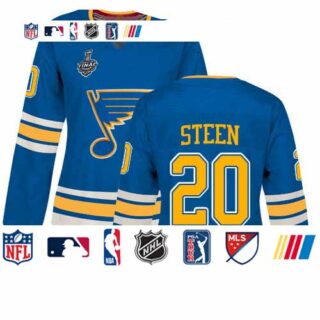 Blues #20 Alexander Steen Blue Alternate Authentic Stanley Cup Final Bound Women's Stitched Hockey Jersey