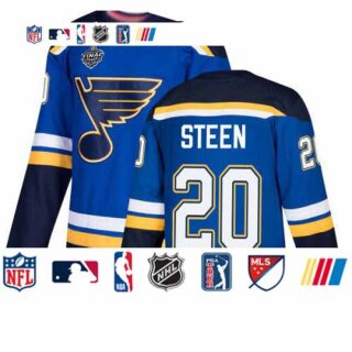 Blues #20 Alexander Steen Blue Home Authentic Stanley Cup Final Bound Stitched Hockey Jersey