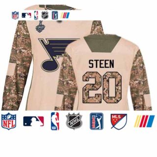 Blues #20 Alexander Steen Camo Authentic 2017 Veterans Day Stanley Cup Final Bound Women's Stitched Hockey Jersey