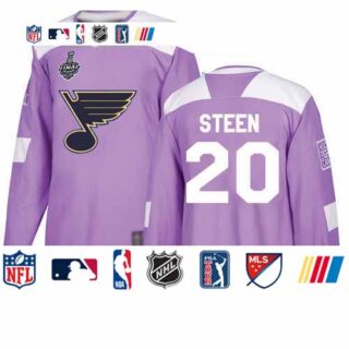 Blues #20 Alexander Steen Purple Authentic Fights Cancer Stanley Cup Final Bound Stitched Youth Hockey Jersey