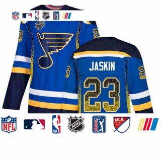 Blues #23 Dmitrij Jaskin Blue Home Authentic Drift Fashion Stanley Cup Final Bound Stitched Hockey Jersey