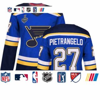 Blues #27 Alex Pietrangelo Blue Home Authentic Stanley Cup Final Bound Women's Stitched Hockey Jersey