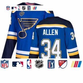 Blues #34 Jake Allen Blue Home Authentic Stanley Cup Final Bound Stitched Hockey Jersey