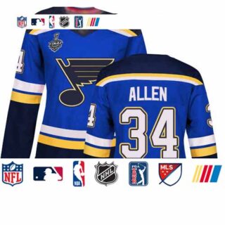 Blues #34 Jake Allen Blue Home Authentic Stanley Cup Final Bound Women's Stitched Hockey Jersey